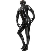 Latex Wetlook Jumpsuit Met Gesloten Penis Sleeve