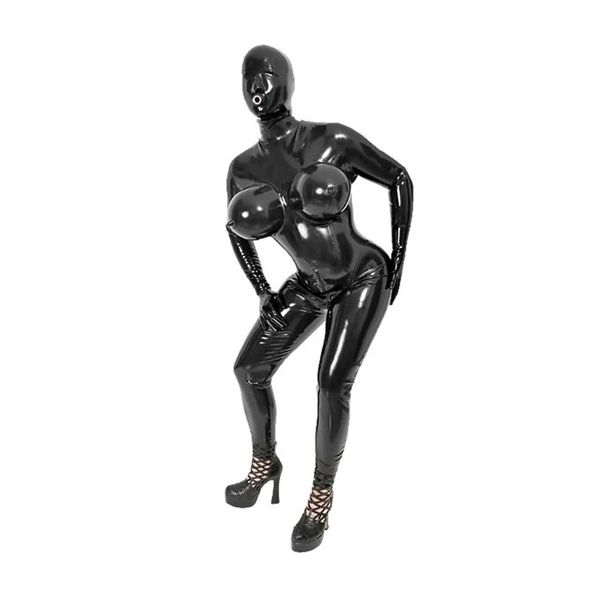 Volledige Latex Body Opblaasbare Borsten