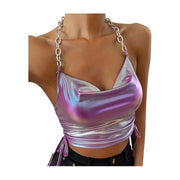 Colorful Top with Chain Neck