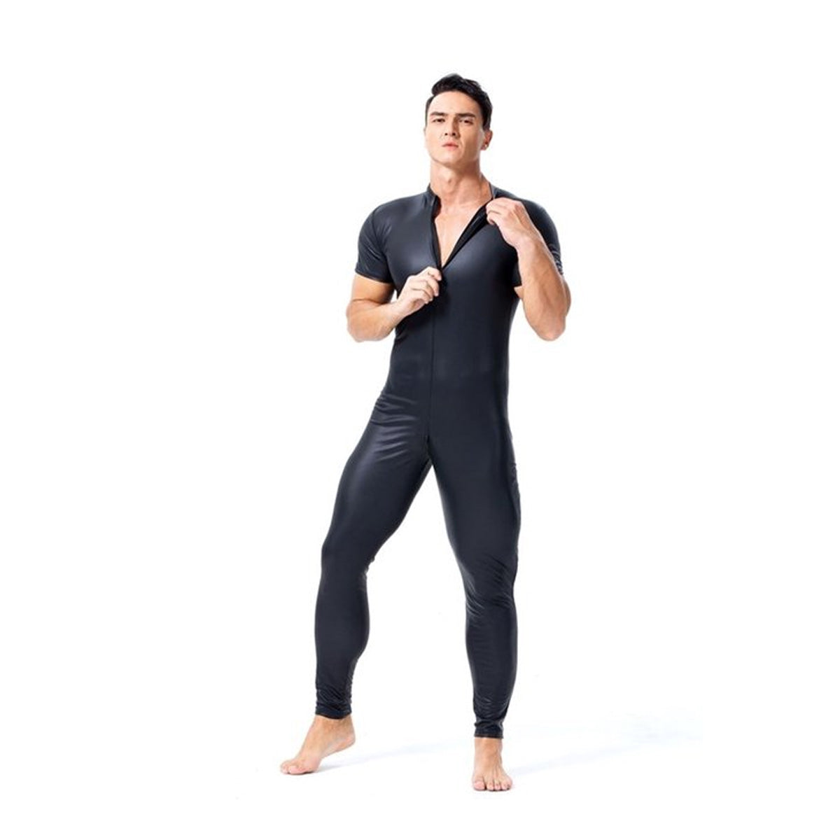 Wetlook Jumpsuit Korte Mouwen