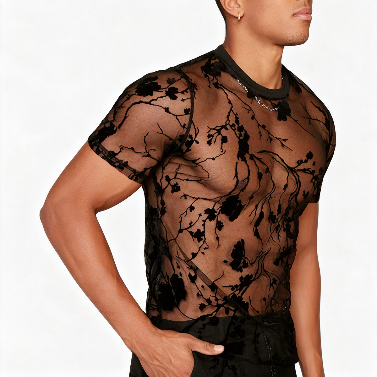 Doorschijnend Heren Lingerie Shirt