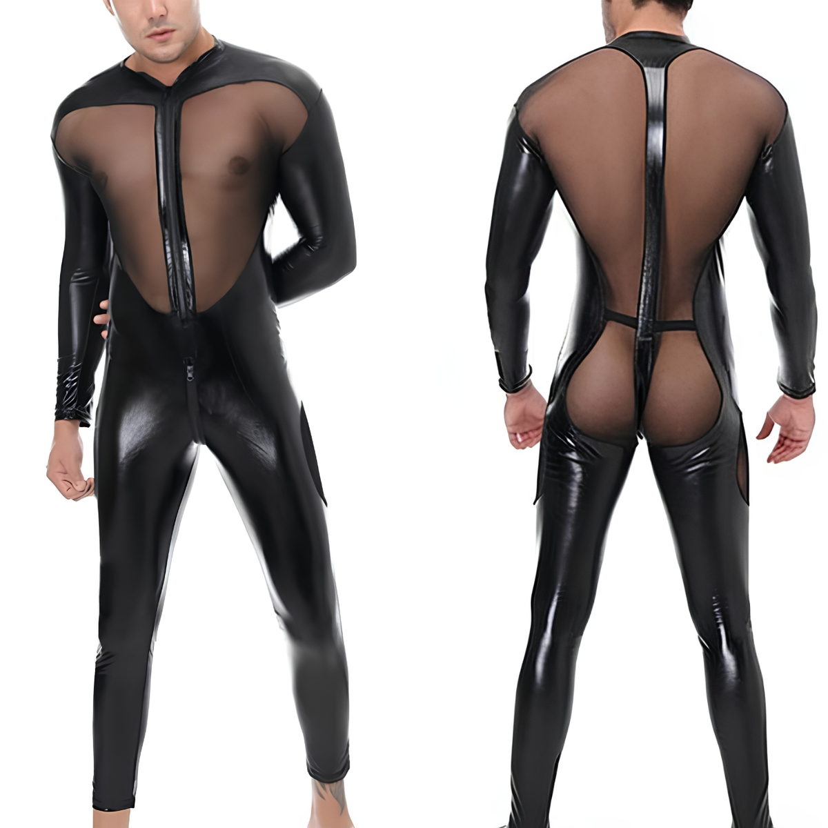 Full Bodysuit Leather Transparent
