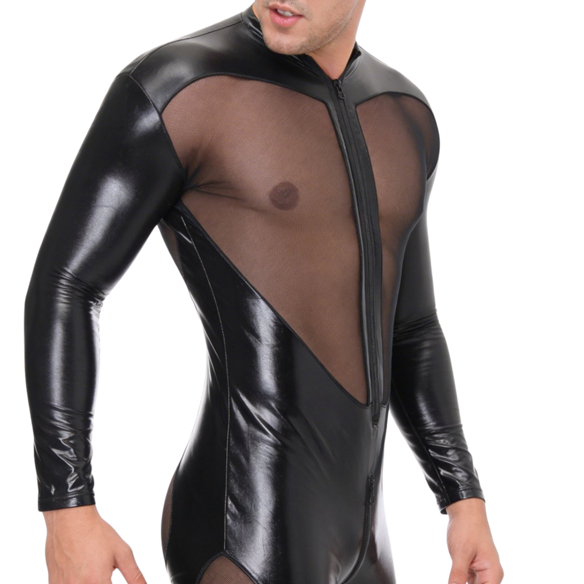 Full Bodysuit Leather Transparent