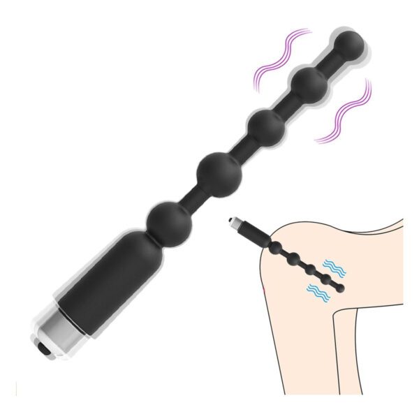 buttplug, kralen, vibrator, anaal, vibrerend, pocketsize, kwaliteit, siliconen, discreet, zwart