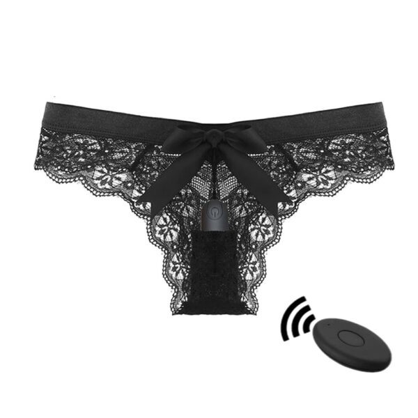 vibrerende string, one size, draadloos, afstandsbediening, genot, vibrator, lingerie, sexy, zwart, comfort